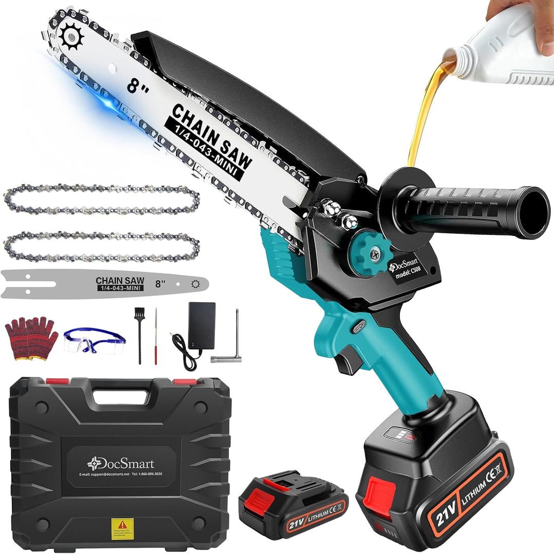 8 inch Mini Chainsaw Cordless, Brushless Electric Chain Saw with 1PCS ...