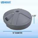 US Weight Durable Fillable Umbrella Base for Patio Table - 50 Pound Capacity Heavy Duty Adjustable Stand for Outdoor Umbrellas - Made in The USA