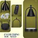 Candle Warmer Lamp with Timer, Electric Black Candle Warming Light for Bedroom, Dimmable Wax Melts Warmer for Home Decor Beside Lamp Gifts for Women (2 Bulbs Included)