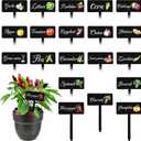 20pc Garden Signs - 20 Styles, Outdoor/Indoor, Waterproof, Reusable Vegetable Plant Markers (2.7 x 4"(6.8 x 10.2 cm), Black)
