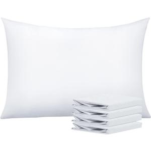 NTBAY Queen Pillowcase Set - 4 Pack Brushed Microfiber 20x30 Pillowcases - Soft, Wrinkle-Free, Fade-Resistant, Stain-Resistant, white Pillowcases with Envelope Closure - 20x30 Inches, White OEKO-TEX STANDARD 100