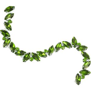 uxcell 1 Yard Rhinestone Chain Trim, 10mm Bling Shiny Crystal Chain Applique for Sewing, DIY Jewelry, Clothing (Sapphire Green)