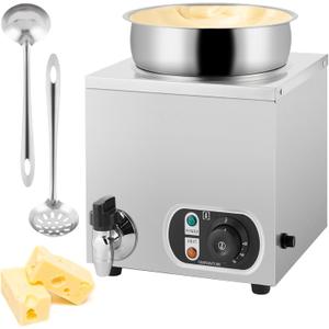Nacho Cheese Warmer Dispenser 7.4Quart Hot Fudge Warmer Commercial Soup Warmer with Ladles, Food Warmer for Nachos Cheese Caramel Popcorn Hot Fudge Sauces 86-185110V