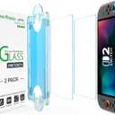 amFilm Auto-Alignment OneTouch for Nintendo Switch 2 Screen Protector [7.9''] 2025 Tempered Glass, Accessories, 30 seconds Installation, Bubble Free, Anti-Scratch, Touch Sensitive, Ultra-Clear [2Pack]