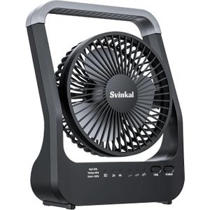 Battery Powered Fan, 10000mah Portable Desk Fan with Timer, 3 Speeds, Whisper Quiet, 180 Rotation, Portable Fan for Office, Bedroom, Outdoor, Camping (grey)