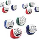 BLUE PANDA Kick Sack & Bean Bag Juggling Balls with 4 Funny Face Designs for Juggling (12 Pack) - Bean Bags - Juggling Balls for Beginners