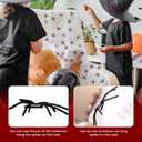 Nirohee Giant Halloween Decorations Outdoor Set,197" Triangle Spider Web with 59" Giant Spiders,86 Sqft Stretchy Spider Web,20 Fake Spiders,Halloween Party Decorations for Yard Haunted House Decor