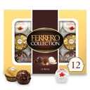 Ferrero Collection Gourmet Gift Box, 12 Assorted Confections with Hazelnut, Dark Chocolate and Coconut, 4.6 oz (EXP 06/14/25)