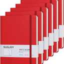Lined Journal Notebooks, 6 Pack 160 Pages, 5.5x 8.2-Inch Journals for Women Men, Hardcover Notebook with 100 gsm Thick Paper, A5 Size College Ruled Notebook for Writing/Travel/Work (Red-6 Pack)