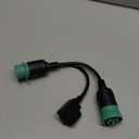 AccuGPS - 9 Pin Y-Cable to OBD 2 Extension Splitter 9 Pin J1939 Male & Female to 16 Pin Adapter | for Trucks & Cars Connect to Scan Tools, Diagnostic Reader, GPS Tracker & More 