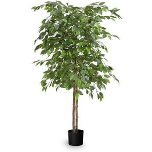 Maia Shop Artificial Tree Plant for House, Apartment or Office  Realistic Fake Indoor Plants for Living Room, Kitchen, Bedroom, Entryway, 5ft, Ficus