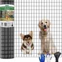 PVC Coated Welded Wire Fence 36" x 50' Roll, 2"x3" Mesh,15GA, Black | Vinyl Coated Mesh, Garden Border, Vegetable Plant Protector, Pet & Dog Enclosure, Chicken Coop Fencing, Plant Protection