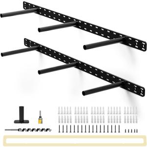 2pcs Floating Shelf Hardware Heavy Duty Hidden Shelf Brackets Support,Wall Mounting Invisible Floating Shelves Bracket with Jig (34" x 8" x 1.5" with Tools)