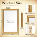 Sintuff 32" x 21.5" Vintage Magnetic Board for Wall, Retro Gold Frame Baroque Metal Magnetic Wall Board for Travel Souvenir Magnet Collections