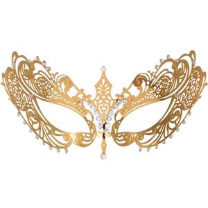 Masquerade Mask for Women Metal Mask Shiny Rhinestone Venetian Party Evening Prom Ball Mask Bar Costumes Accessory (Ana Gold)