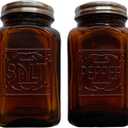 Depression Style Glass Salt and Pepper Shakers (Amber)