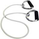 THERABAND Resistance Tubing with Soft Handles, Silver, Super Heavy Level, 50" Latex Stretch Resistance Bands for Exercise, Professional Workout Bands for Upper & Lower Body, Color-Coded Levels