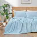 Amlie Home Waffle Cooling Comforter King Size, Q-Max 0.45 Reversible Lightweight Cooling Blanket for Hot Sleepers, Breathable Bedding for Night Sweats, 106"x90", Sky Blue