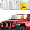 Windshield Sun Shade for Jeep Wrangler JK JKU JL JLU1997-2024,Window Sun Visor for UV Rays & Heat Protection,Duck Windshield Sunshade