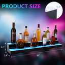 Led Lighted Liquor Bottle Display Shelf, 30 Inch 2 Tier Whiskey Rack, Support USB, Bar Stand with RF Remote & App Control, Illuminated Acrylic Lighting Shelves for Home Bar, Party