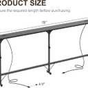 79" Sofa Table Behind Couch Table with Adjustable Height & 2 Power Outlets, 78.8"W x 5.9"D