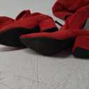 N.N.G Women Over the Knee Boots Thigh High Suede Block Winter Low Above Flat Long OTK Comfort Pointed toe (9, Red)