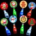 24 Pack Light Up Finger Lights Christmas Party Favors for Kids, Christmas Stocking Stuffers, Glow in The Dark Toys Bulk Classroom Prizes Non Candy Gift