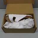 KIDMI Unisex Summer Sandals Arch Support Cork Footbed Slide Sandals with Double Adjustable Buckle for Women Men (7.5 Women/6 Men, White)