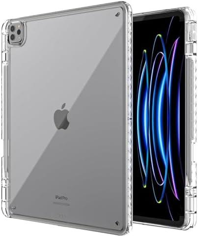 Case for iPad Pro 11 Inch M4 2024 (5th Generation) with Pencil Holder, Supports Pencil Pro, Slim & Lightweight Soft TPU Anti-Scratch Back with Shockproof for iPad Pro 11 2024, Clear