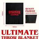 Stranger Things Blanket Throw Bedroom Accessories Fleece Blanket, Hellfire Club Soft Warm Winter Bed Throw 59.06 x 51.18 in Official Merch (Red), One Size