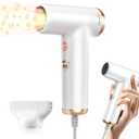 Mini Hair Dryer, 4-Temp High Speed Ionic Hair Dryer, 2-Speed Lightweight Portable Small Hair Dryers, 110,000 RPM Hair Blow Dryer Travel Blow Dryer with Self-Cleaning Styler & Advanced Protection (White)