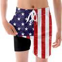 westwolf Boys Swim Trunks with Compression Liner Kids Bathing Suit 6-18 Years Swimwear (B1 Red Blue)