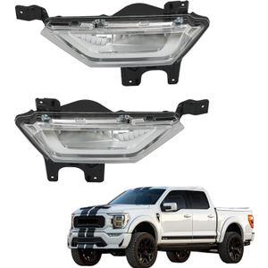 Left and Right Front Fog Lights Assembly Replacement for F150 2021 2022 Clear Lens ML3Z15200A ML3Z15201A