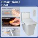 KERDE F30B Square Electric Bidet Toilet Seat - Heated Seat, Warm Water Cleansing, Air Dryer, Adjustable Nozzle, Remote Control, Energy Saving, Easy Installation for Square Toilets