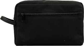 Conair Travel Toiletry Bag – Durable Fabric Lined Organizer with Zippered Top, Front Pocket, Ideal for Toiletries, Makeup & Personal Items, Black