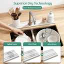 Stone Faucet Mat for Kitchen Sink Splash Guard 23.6" x 3.9" with 2.5" Center Hole | White Diatomite Drying Stone Mat | Non-Slip Stone Tray for Kitchen Counter with Premium Texture & Minimalist Style