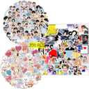 Pounchi Kpop Stickers (200 Pcs) Cute Singer PVC Sticker, Gifts for Laptop Water Bottle Skateboard Party Supplies Decorations Teens Kids