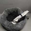 INVENHO Heated Cat Beds for Indoor Cats and Small Dogs, 20" Cozy Donut Heated Pet Bed with Timer & Temp Adjustable, Removable Waterproof Electric Warming Bed for Indoor Cat (Grey)