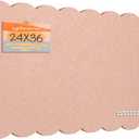 Lightomorrow Scalloped Bulletin Board, 36 x 24 Inches Felt Pin Board - Decorative Cork Alternative for Wall, Foldable Picture Self-Adhesive Vision Prayer Board with 20 Pushpins - Mauvey Pink