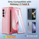 VEGO for Z Fold 6 Case with S Pen Holder & Hinge Protection&Kickstand,Pink | Fold-6 Case with Screen Protector Full-Body Shockproof Wireless Charging Phone Cover for Samsung Galaxy Z Fold 6