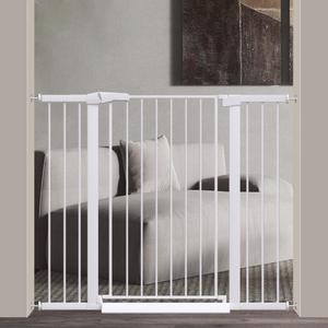 Fairy Baby 38" Extra Tall Pet Gate, 29.5"-48.8" Extra Wide Long Baby Gate, Metal Auto Close Safety Child Toddler Gate, Pressure Mounted Dog Gate No Climb Fence for Stairs Doorways Kid or Pet, White