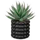 Briful Succulents Plants Artificial for Home Decor, Realistic Potted Fake Agave Plant, Bubbled Plant Pot, Cute Aloe Maguey Faux Plant, Shelf Tables Decor, Modern Farmhouse Home Decorations