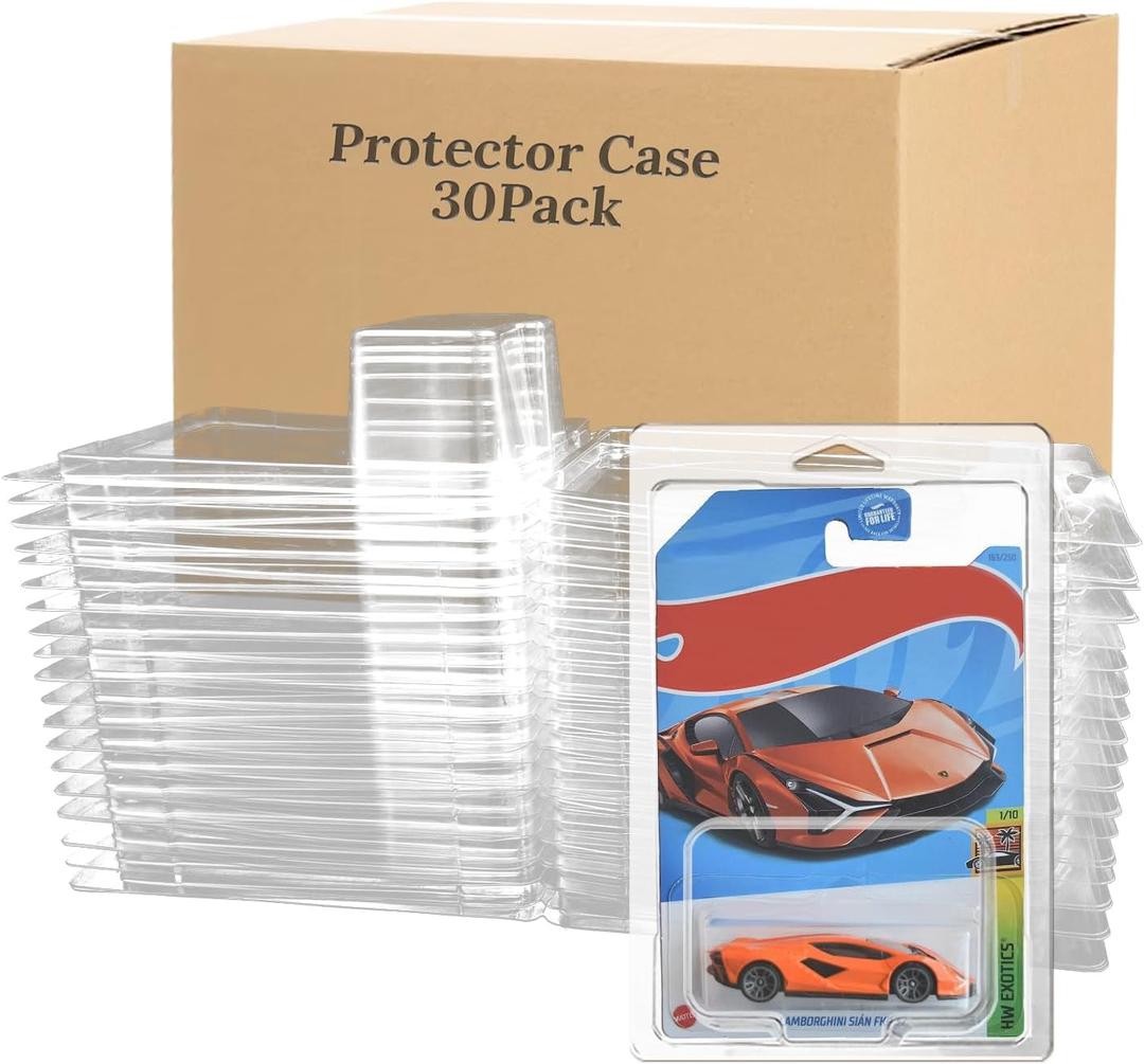 30 Pcs Protector Case Compatible with Hot Wheels Storage Display Case Model Car Display Cases for Hotwheels Case Die Cast Car Clamshell Protector Case Wall Mount