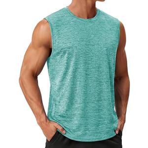 TACVASEN Men's Sleeveless Tee Shirt Quick Dry Workout Gym Tank Tops Summer Cooling Bodybuilding Muscle Shirts Light Green XL