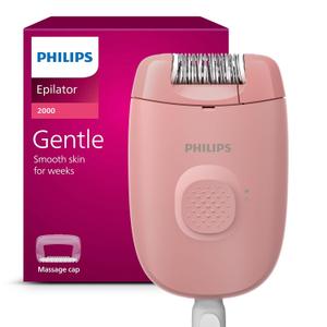 Philips Epilator Series 2000, Corded Epilator for Legs and Body, Hair Removal Device for Women, Model BRE227/00 (Soft Blossom)