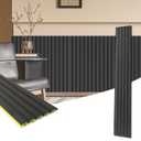 Art3d WPC Wainscoting Panels, 16-Pack 48 x 6 Inch 3D Wall Accents for Interior Wall Decor, Living Room, Bedroom, Black (48" * 6")