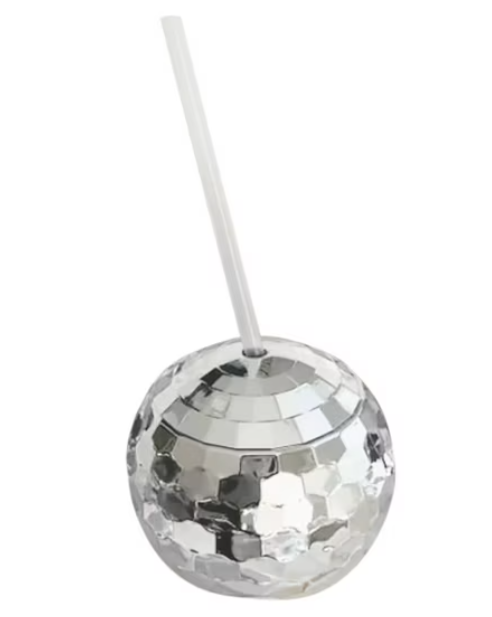 Disco Ball Cups with Straws, 20 Oz Silver Disco Ball Tumbler Bride Cups for Cowgirl Bachelorette Party Decorations,Bridal Shower Gifts, Bride to Be,Bridal Shower Supplies,Party Favor, Pack of 9