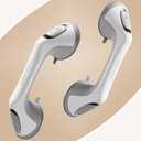 ABLECARE 2 Pack 12 Inch Elderly Heavy Duty Shower Handle, Seniors Grab Bars for Bathtubs, Suction Cup Removable Handrails, Safety Bathroom Grip for Handicap (Light Gray)