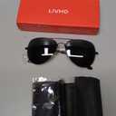 livho Sunglasses for Men Women Aviator Polarized Metal Mirror UV 400 Lens Protection (Black Grey)
