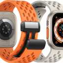 Magnetic Anti Sweat Sport Band/Strap for Apple Watch, Waterproof Breathable Silicone Correas. Para Compatible with iWatch Ultra SE Series11/10/9/8/7/6/5/4/3/2/1, Women Men, 42mm 44mm 45mm 46mm 49mm